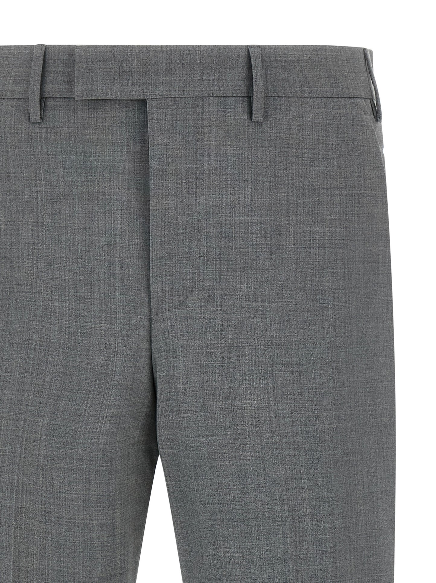 Trousers by PT Torino for men in virgin wool gray features a artisanal silhouette, showcasing a sophisticated with a long and mid rise for a artisanal finish.