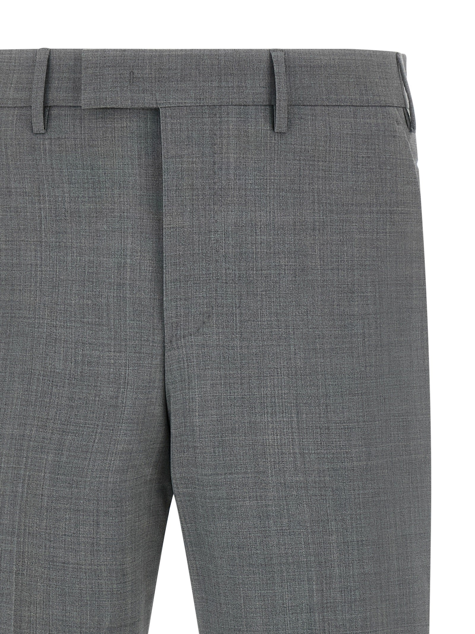 Trousers by PT Torino for men in virgin wool gray features a artisanal silhouette, showcasing a sophisticated with a long and mid rise for a artisanal finish.
