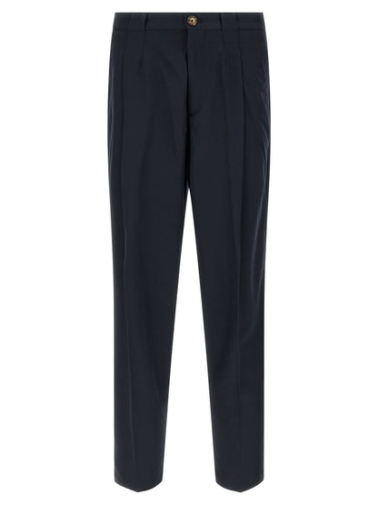 Chinos Pants by Brunello Cucinelli for men in cotton blue features a modern silhouette, showcasing a modern straight-leg & regular-fit with a long and for a refined finish.