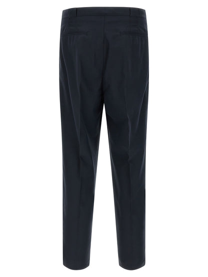 Chinos Pants by Brunello Cucinelli for men in cotton blue, featuring a architectural straight-leg & regular-fit with a architectural long and for a refined silhouette.