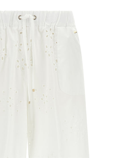 Casual Pants by Herno for women in cotton polyester white & patterned features an refined tailoring silhouette, showcasing a premium straight-leg & wide with a and long cut for a refined tailoring look.