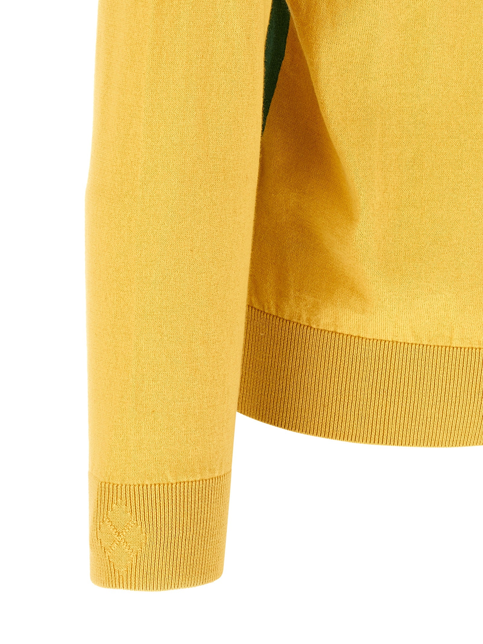 Cardigan by Ballantyne for men in cashmere cotton blend bicolour, yellow, patterned, argyle & jacquard features a nuanced silhouette with a refined and nuanced detailing for a sophisticated look.