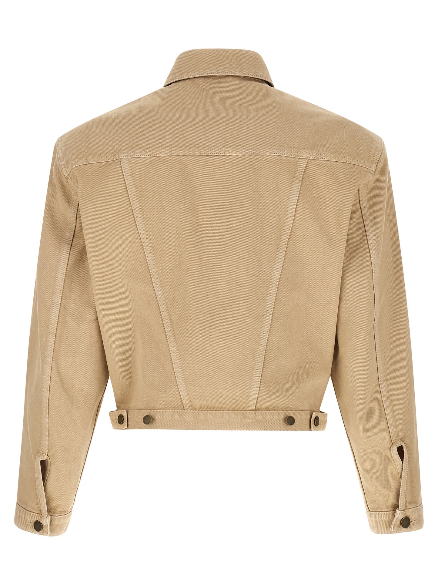 Trucker Jacket by Entire Studios for men in denim cotton beige features an on trend silhouette, showcasing refined pockets & insulated and a sophisticated shirt-collar neckline for a truly on trend finish.