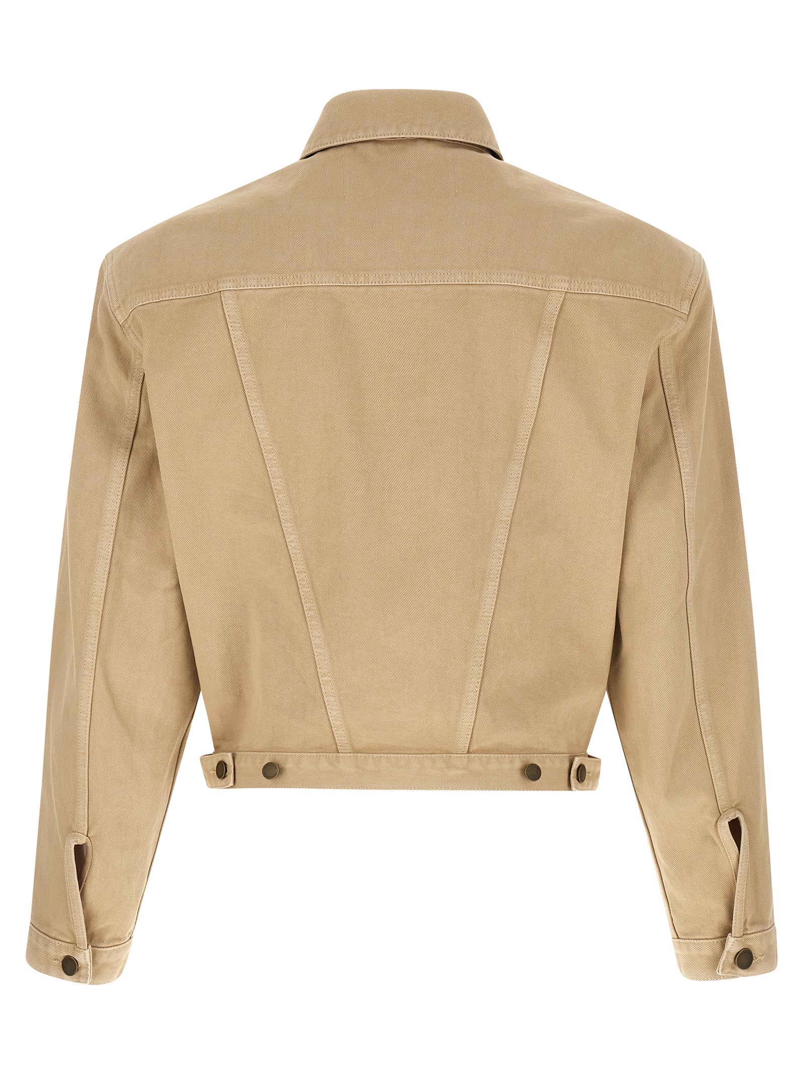 Trucker Jacket by Entire Studios for men in denim cotton beige features an on trend silhouette, showcasing refined pockets & insulated and a sophisticated shirt-collar neckline for a truly on trend finish.