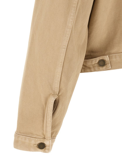 Trucker Jacket by Entire Studios for men in denim cotton beige features an contemporary silhouette, showcasing a sophisticated and contemporary pockets & insulated for a truly refined look.