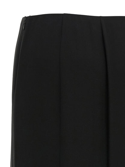 Skirt by Valentino Garavani for women in silk black features a sublime silhouette, showcasing the sublime design of the Women's Flared Asymmetrical Silk Midi Skirt in a sophisticated midi.
