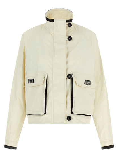 Ferragamo White Linen Full-Length Jacket