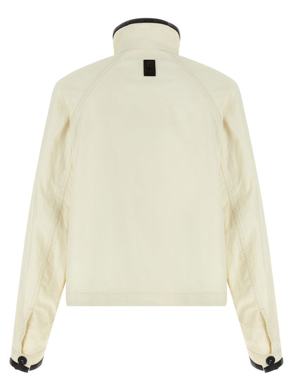 Ferragamo White Linen Full-Length Jacket