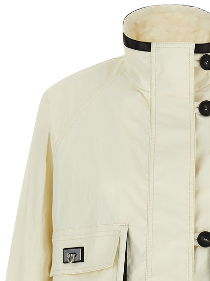 Ferragamo White Linen Full-Length Jacket