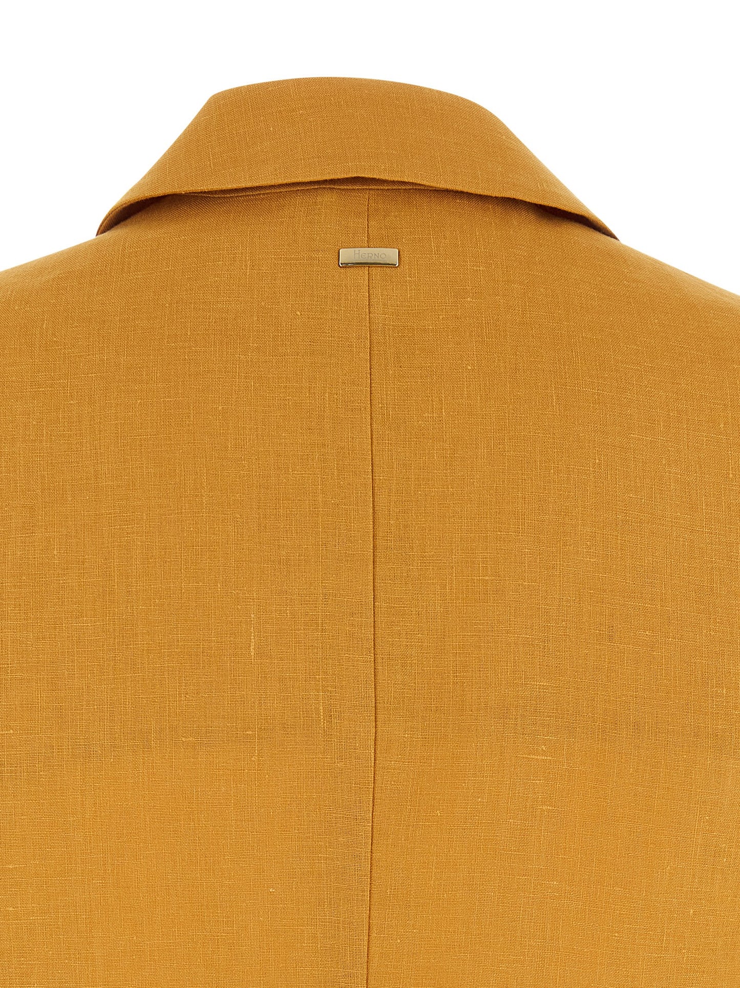 Vest by Herno for women in linen bicolour & yellow features a stylish silhouette, showcasing distinct pockets and a refined for a truly stylish finish.