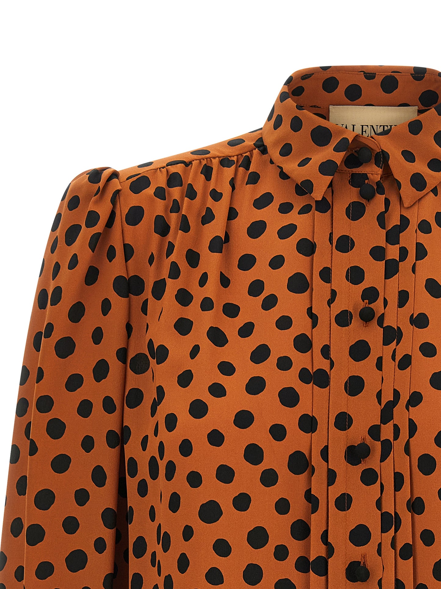 Blouse by Valentino Garavani for women in silk orange & print, featuring a nuanced and nuanced for a sophisticated finish.