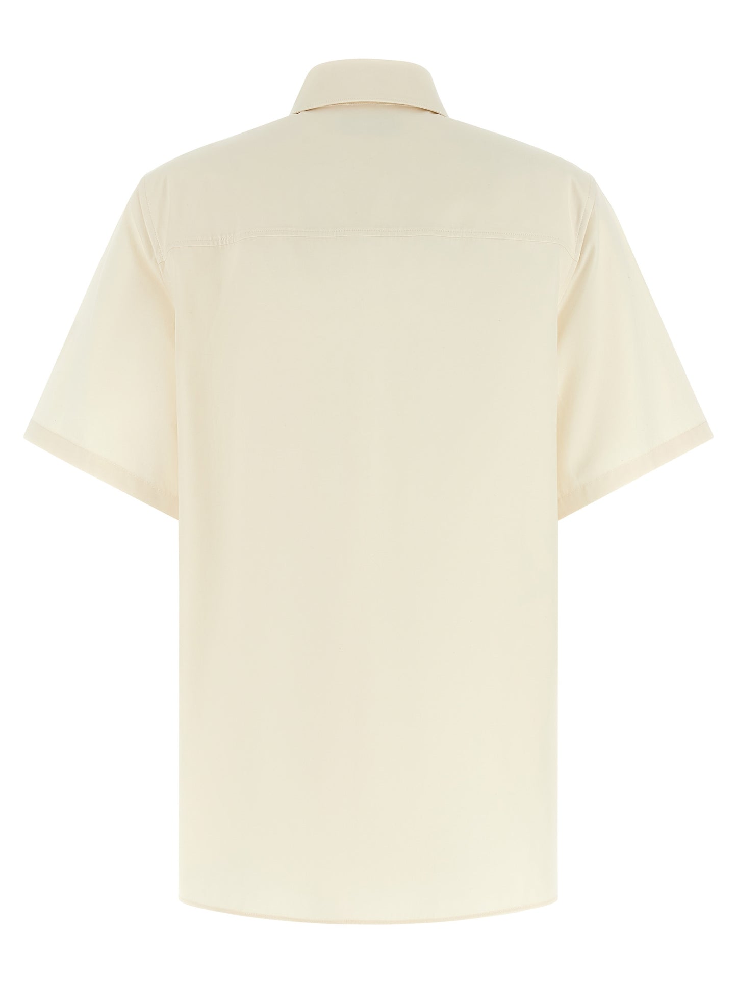Blouse by Ferragamo for women in cotton & silk beige, pearl & signature showcases a sleek silhouette, elegantly detailed with a sleek asymmetric neckline and for a sleek finish.