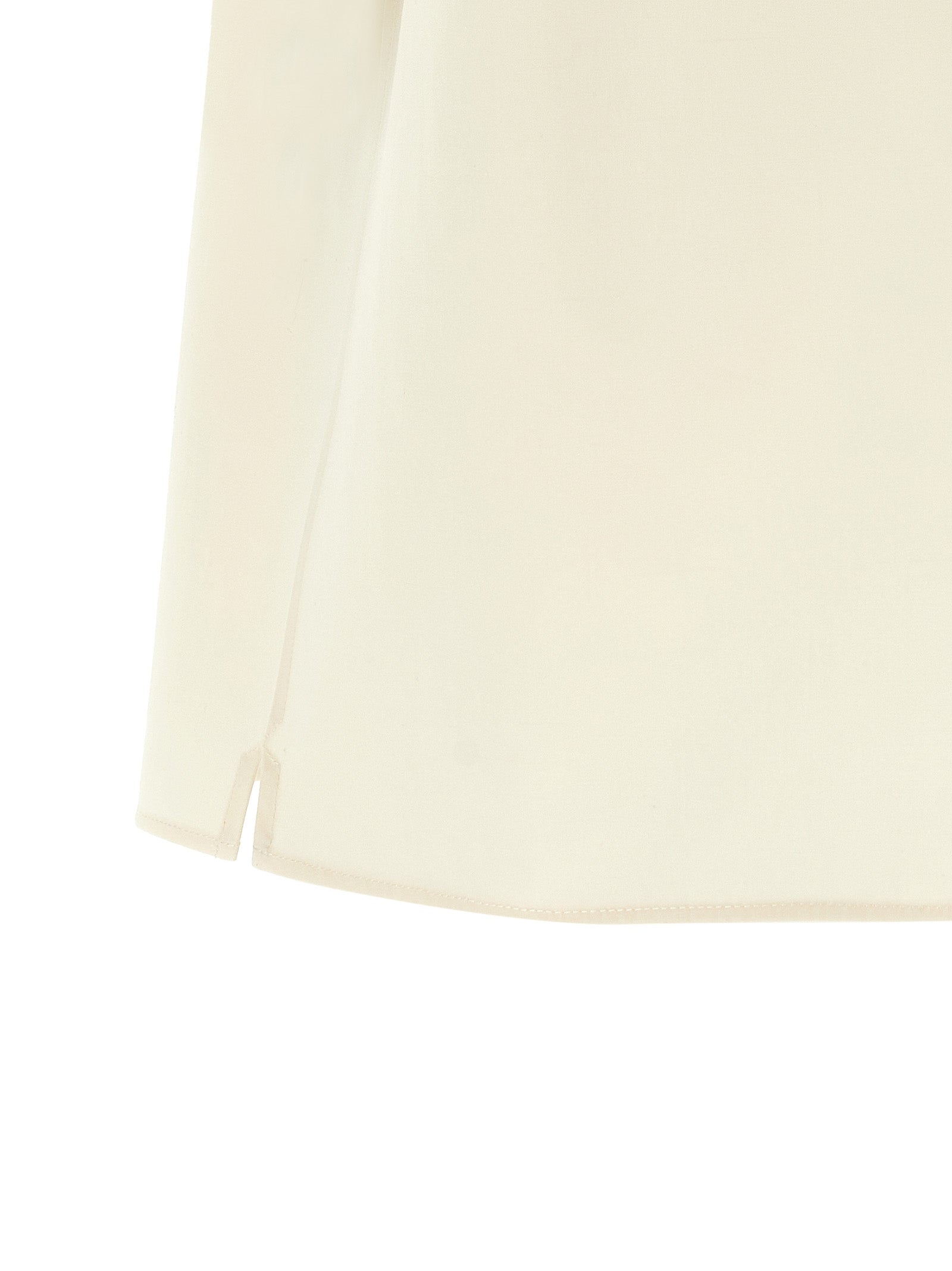 Blouse by Ferragamo for women in cotton & silk beige, pearl & signature showcases a sharp silhouette, elegantly detailed with a sharp and sharp .