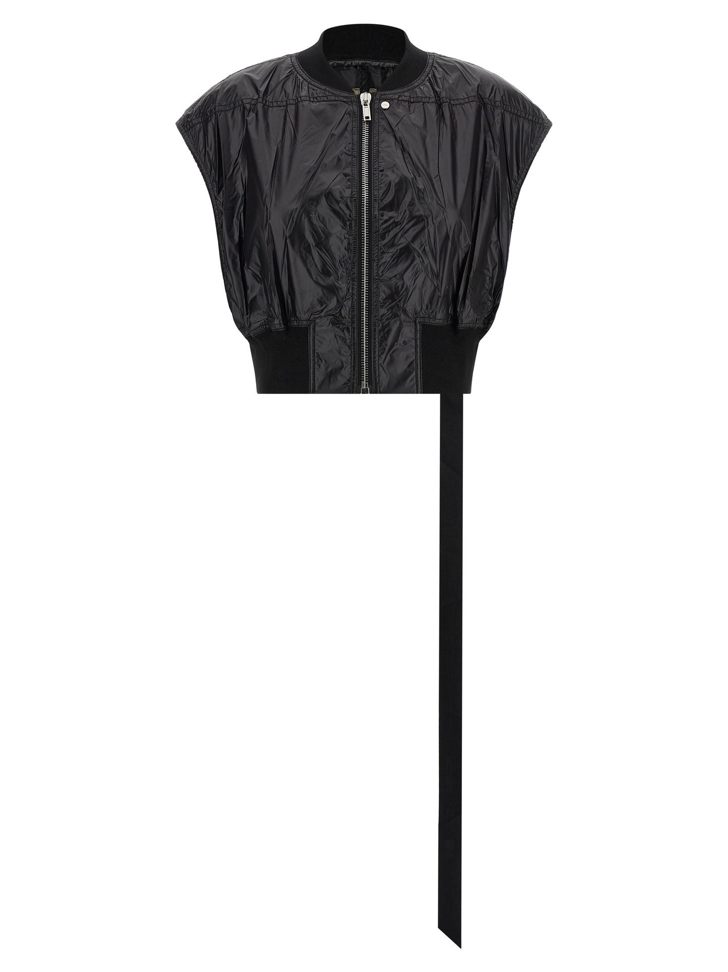 Vest by DRKSHDW for women in nylon black showcases a utilitarian silhouette, artfully incorporating lightweight and a utilitarian high-neck neckline for a truly utilitarian finish.