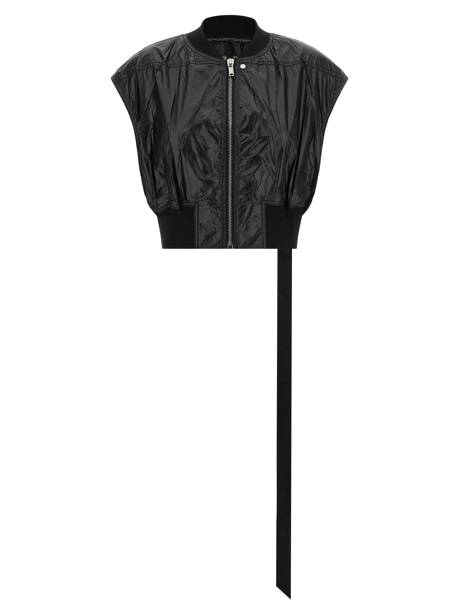 Vest by DRKSHDW for women in nylon black showcases a utilitarian silhouette, artfully incorporating lightweight and a utilitarian high-neck neckline for a truly utilitarian finish.