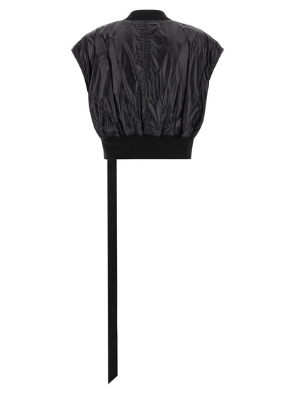 Vest by DRKSHDW for women in nylon black features a chic silhouette, expertly detailed with a refined high-neck neckline and premium lightweight for a truly chic look.