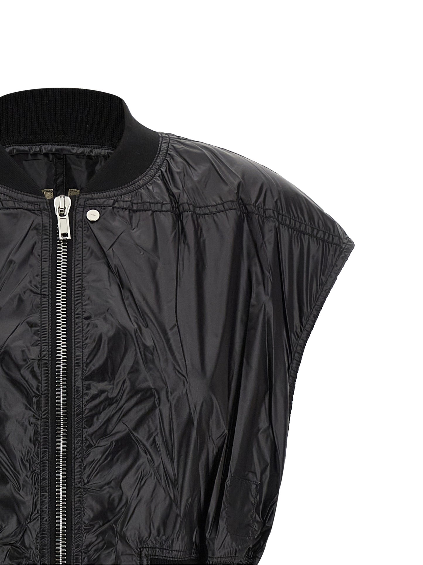 Vest by DRKSHDW for women in nylon black features an contemporary silhouette, showcasing refined lightweight and a contemporary high-neck neckline for a sophisticated layered look.