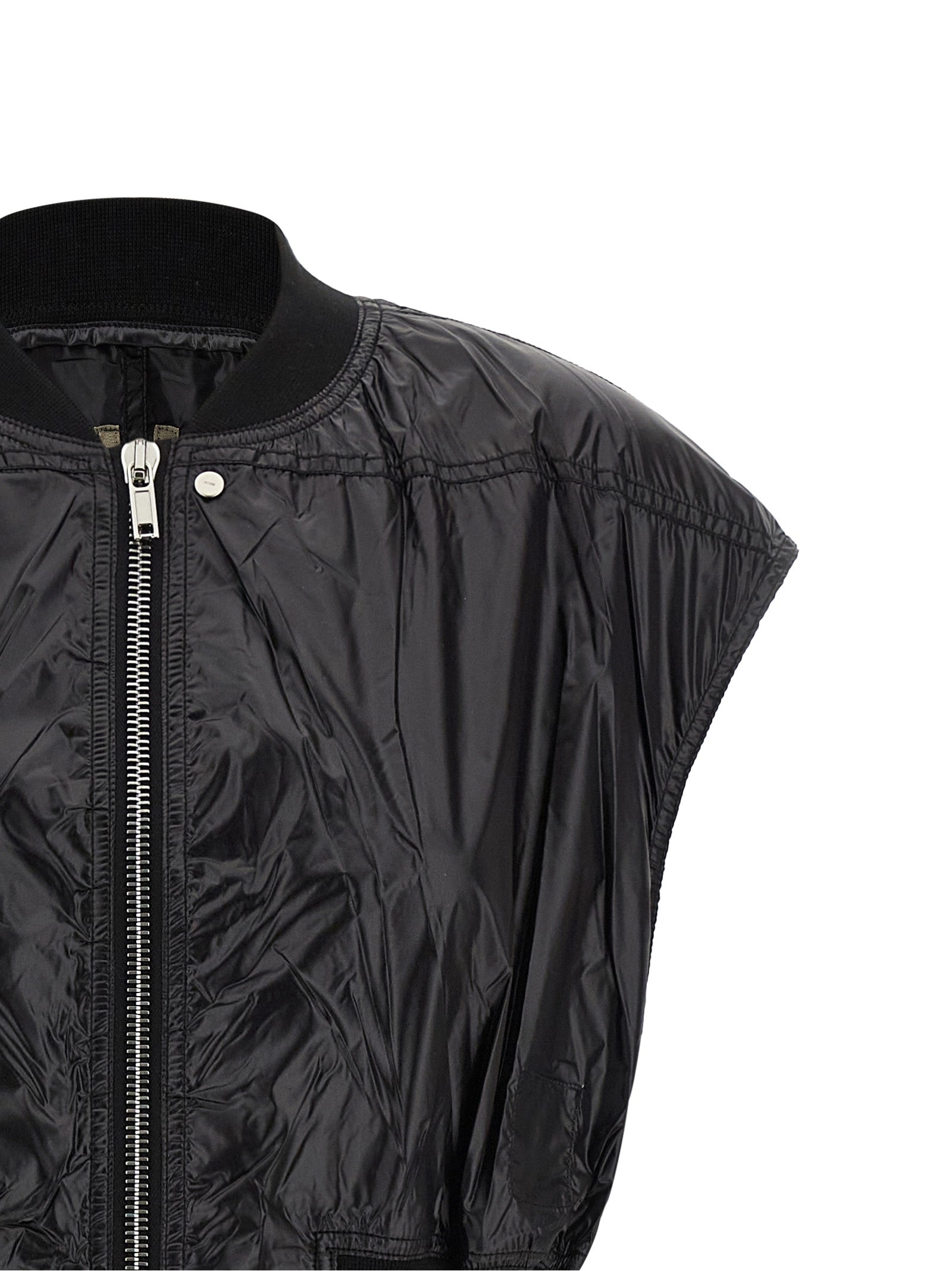 Vest by DRKSHDW for women in nylon black features an contemporary silhouette, showcasing refined lightweight and a contemporary high-neck neckline for a sophisticated layered look.