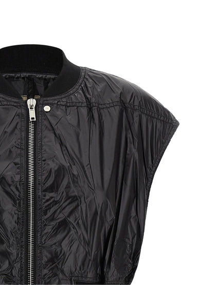 Vest by DRKSHDW for women in nylon black features an contemporary silhouette, showcasing refined lightweight and a contemporary high-neck neckline for a sophisticated layered look.