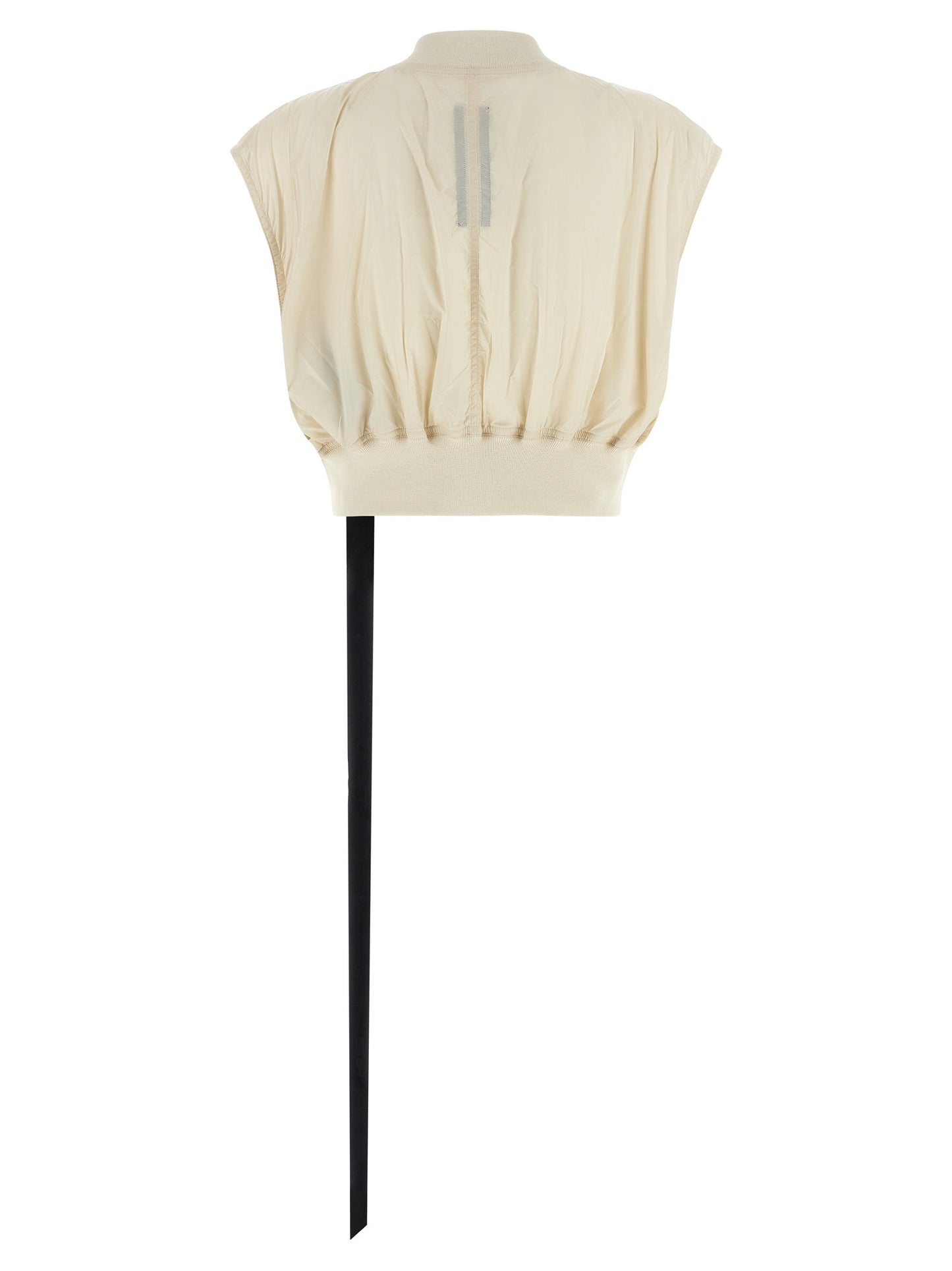 Vest by DRKSHDW for women in nylon beige showcases a utilitarian silhouette, artfully incorporating lightweight and a utilitarian high-neck neckline for a truly utilitarian finish.
