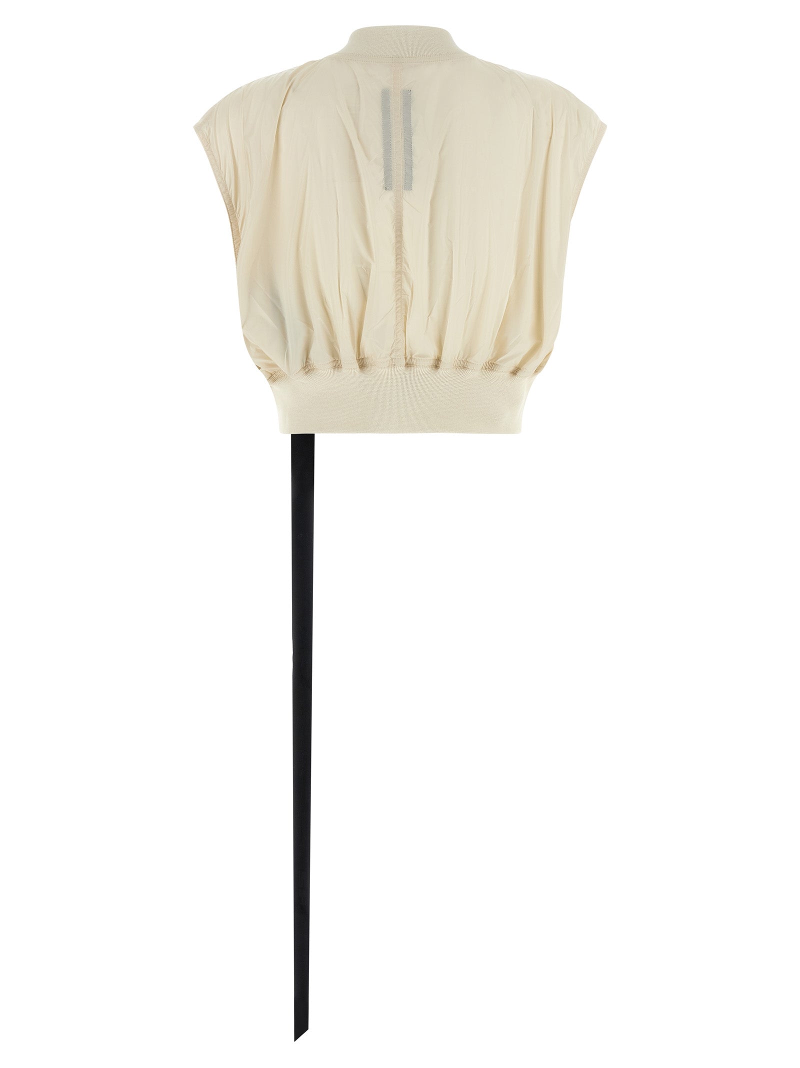 Vest by DRKSHDW for women in nylon beige showcases a utilitarian silhouette, artfully incorporating lightweight and a utilitarian high-neck neckline for a truly utilitarian finish.