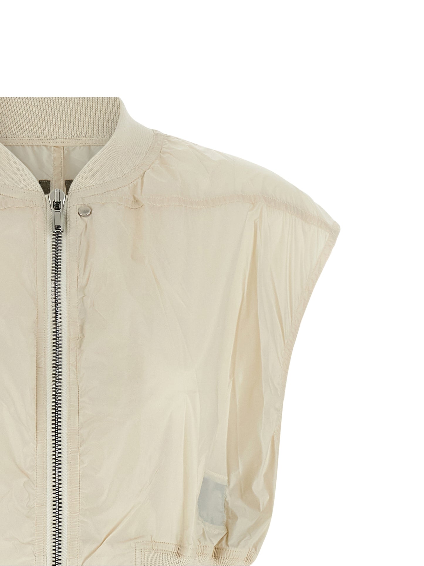 Vest by DRKSHDW for women in nylon beige features an on trend silhouette, showcasing a sophisticated high-neck neckline and premium lightweight for a truly on trend finish.