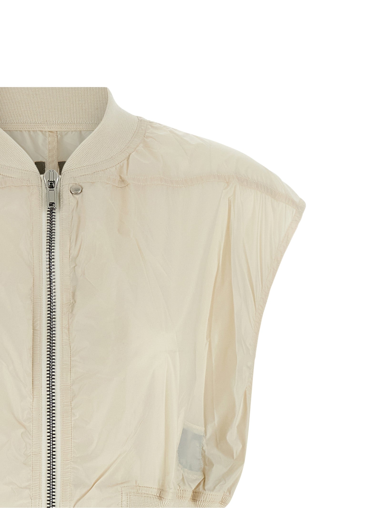Vest by DRKSHDW for women in nylon beige features an on trend silhouette, showcasing a sophisticated high-neck neckline and premium lightweight for a truly on trend finish.