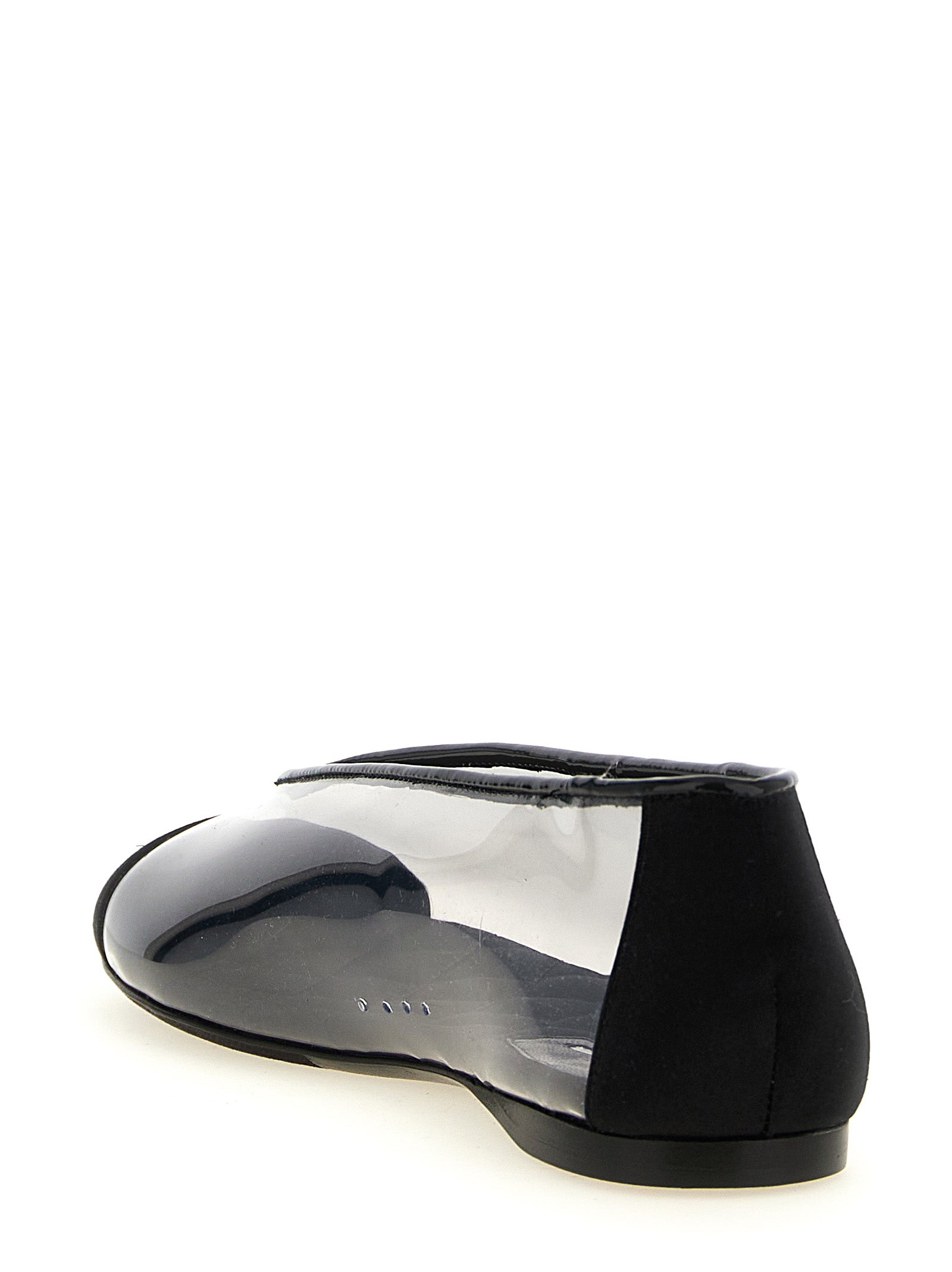 Ballet Flat Shoes by Moschino for women in viscose satin silk pvc leather black showcases a dynamic silhouette, artfully capturing Women's Viscose Satin Silk PVC Leather Ballet Flat Shoes through its distinctive and elegant .