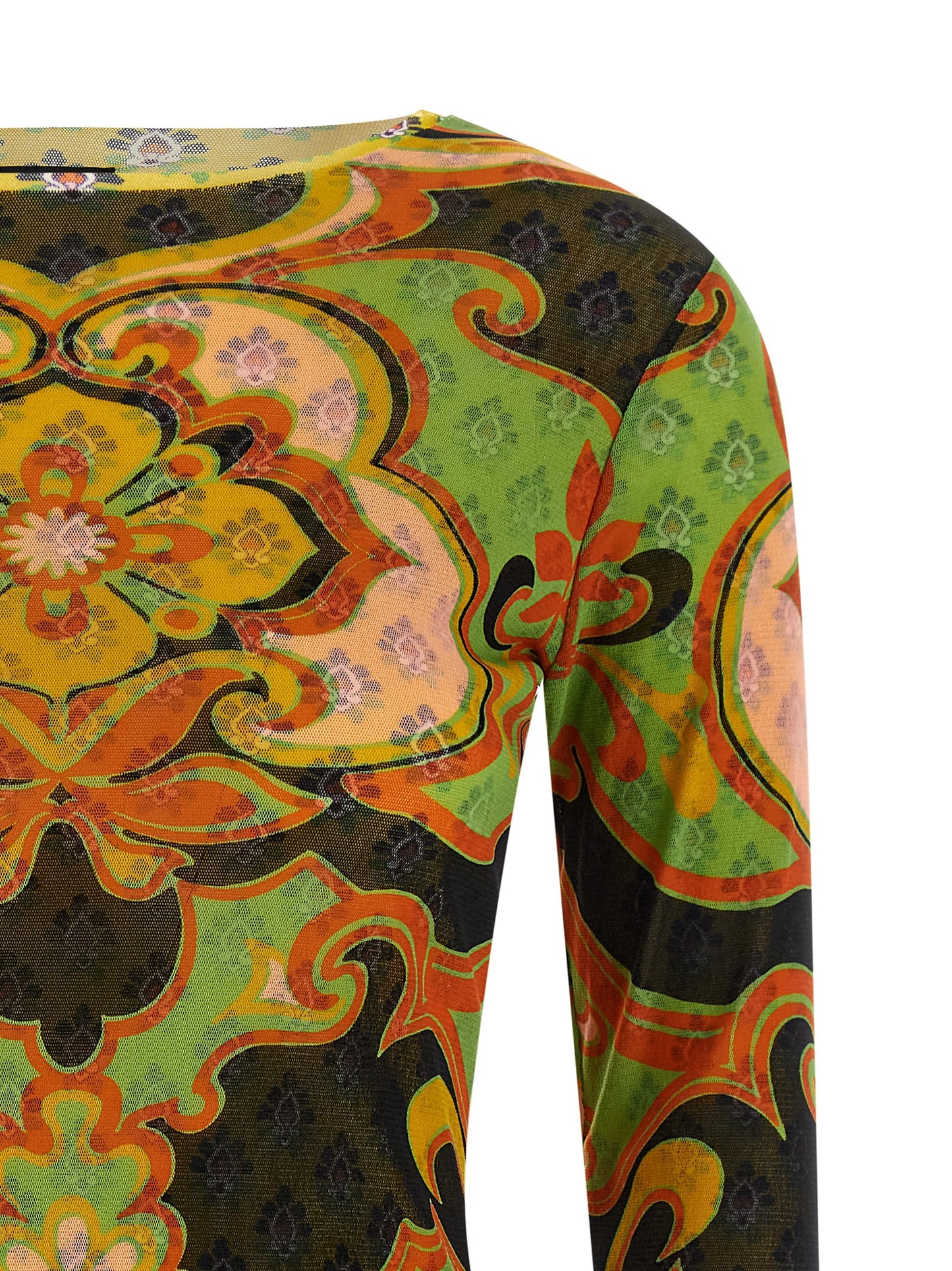 Cardigan by Etro for women in polyamide multicolor & patterned features a nuanced silhouette with a refined round neckline and nuanced detailing for a sophisticated look.
