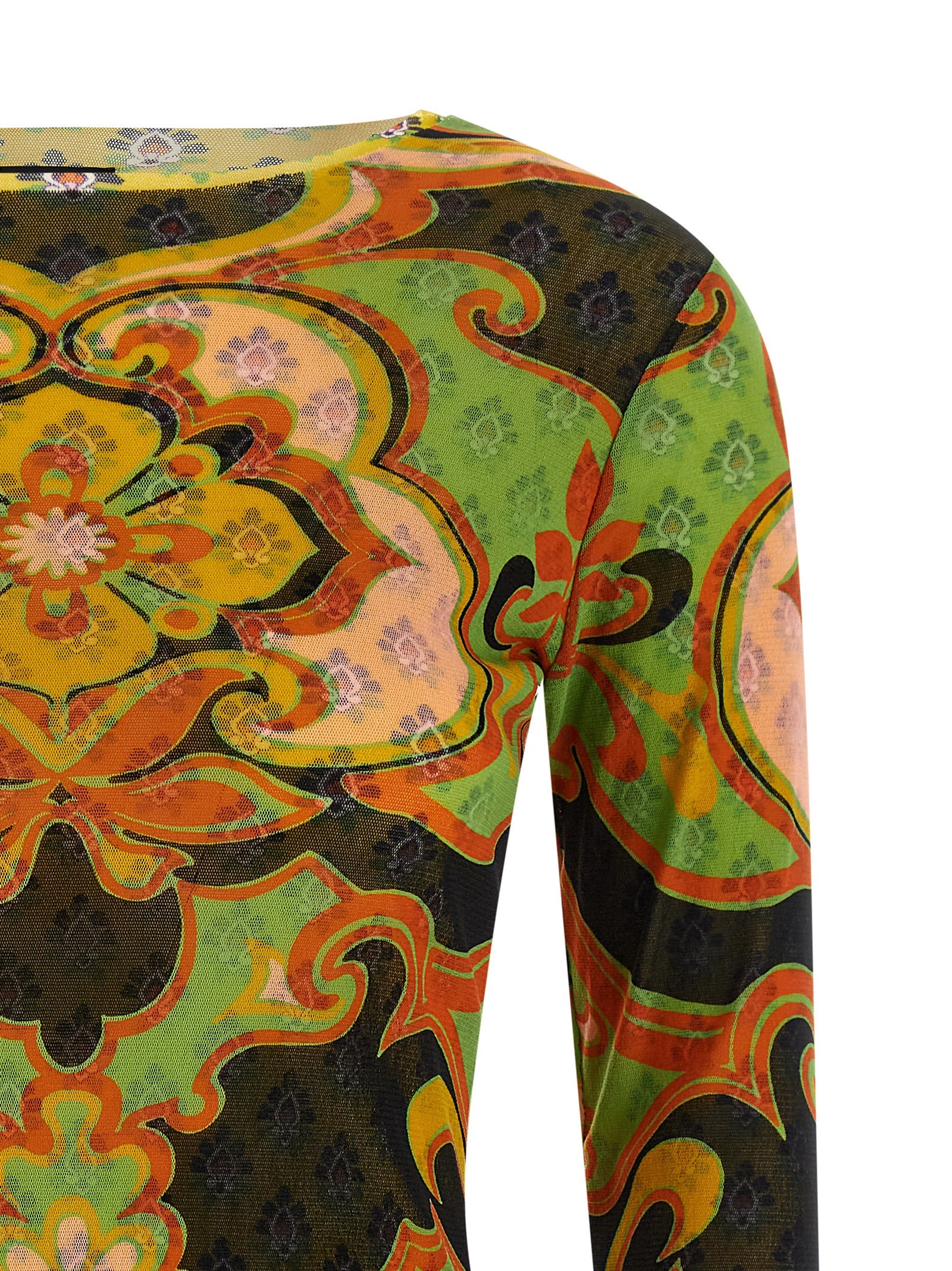 Cardigan by Etro for women in polyamide multicolor & patterned features a nuanced silhouette with a refined round neckline and nuanced detailing for a sophisticated look.
