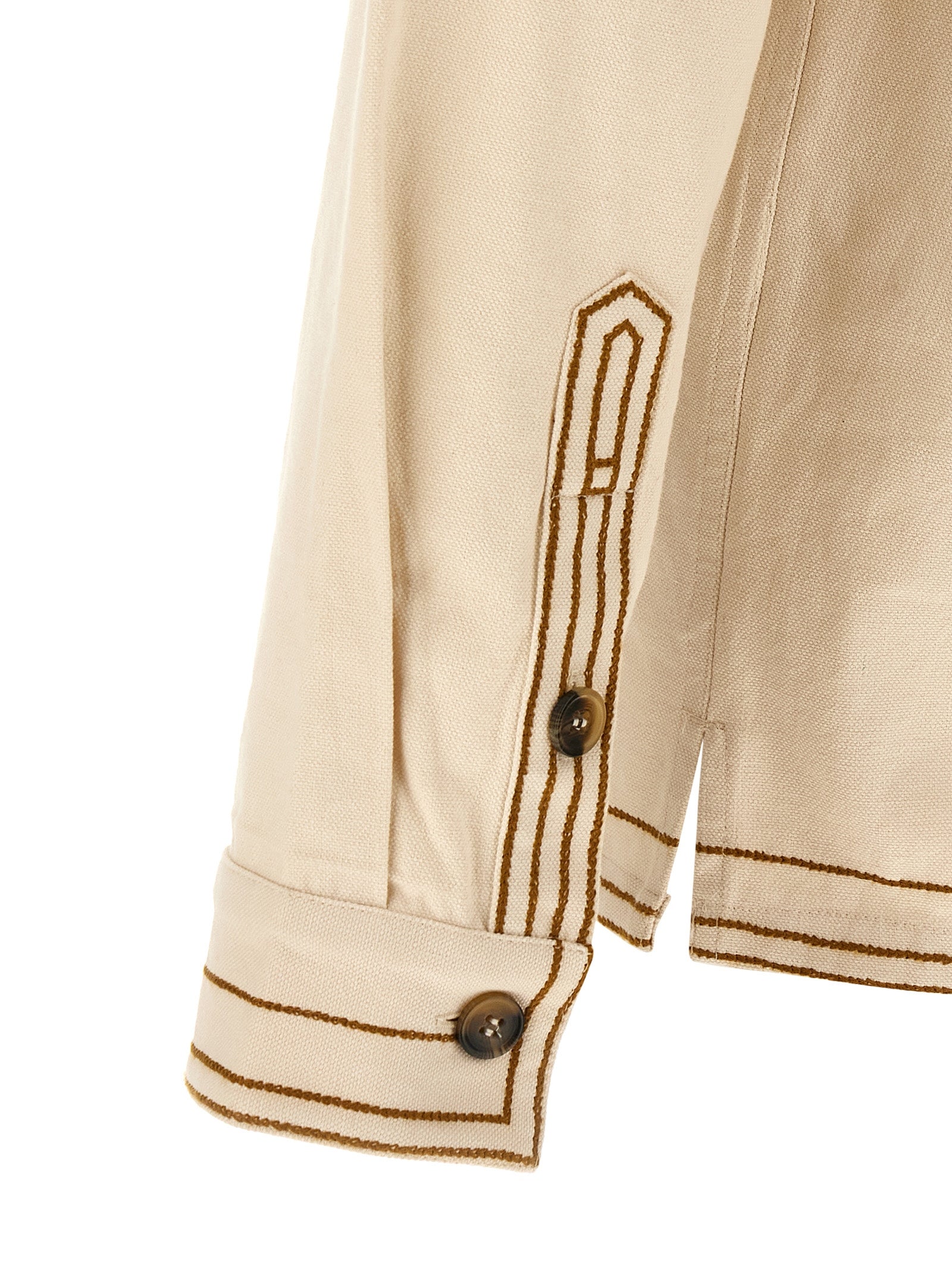 Overshirt by Isabel Marant for men in denim cotton beige & horn features an polished silhouette, showcasing a sophisticated and detail for a truly polished finish.