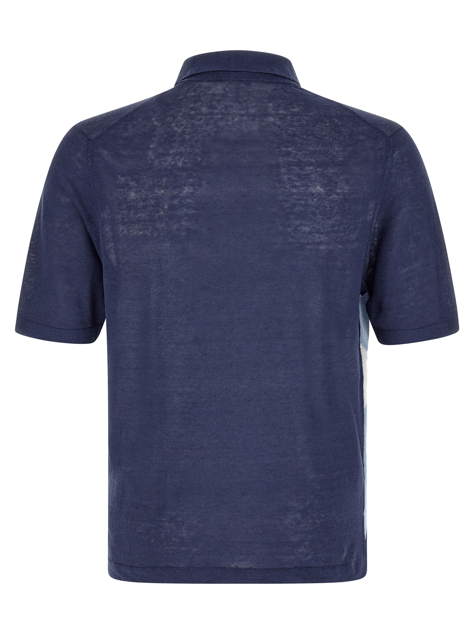 Polo Shirt by Ballantyne for men in linen & cotton blue, patterned, argyle & jacquard presents a sleek silhouette, featuring a refined and for a sleek finish.