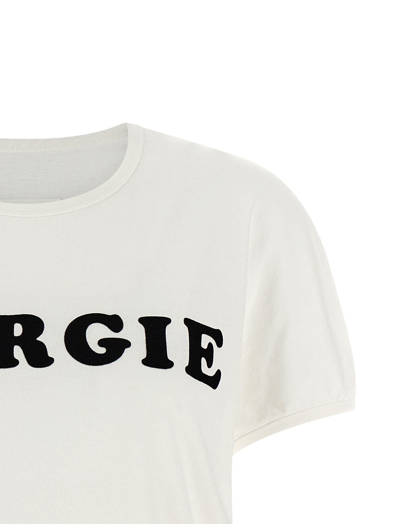 T-Shirt by MM6 Maison Margiela for women in cotton white, signature & print features an on trend silhouette, perfectly showcasing a on trend and crew neckline for an elevated aesthetic.