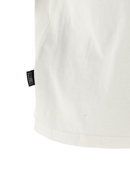 T-Shirt by MM6 Maison Margiela for women in cotton white, signature & print showcases a chic silhouette, artfully detailed with a chic and for a chic finish.
