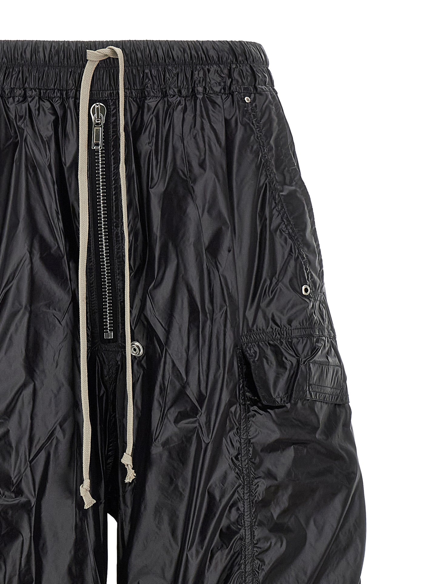 Cargo Pants by DRKSHDW for women in nylon black features an smart casual flared & wide and long, expertly tailored with a and smart casual utilitarian details for a sophisticated look.