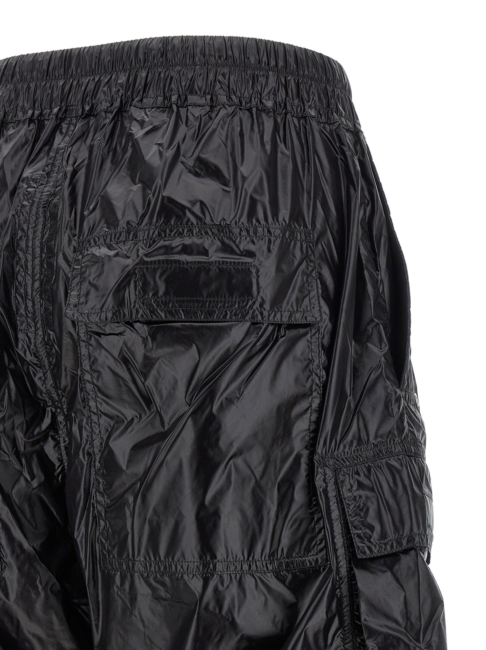 Cargo Pants by DRKSHDW for women in nylon black presents a on trend silhouette, artfully finished with a on trend flared & wide, long, and for a sophisticated look.