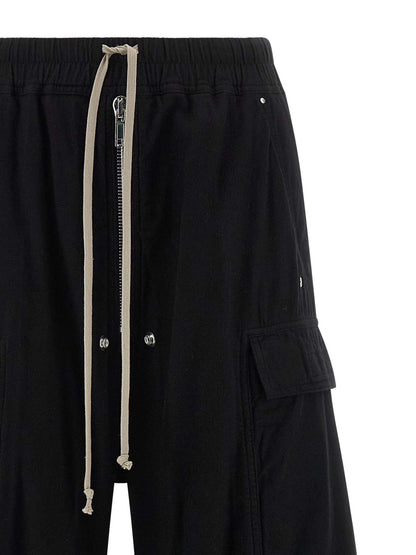 Cargo Pants by DRKSHDW for women in cotton black features an smart casual flared & wide and long, expertly tailored with a and smart casual utilitarian details for a sophisticated look.