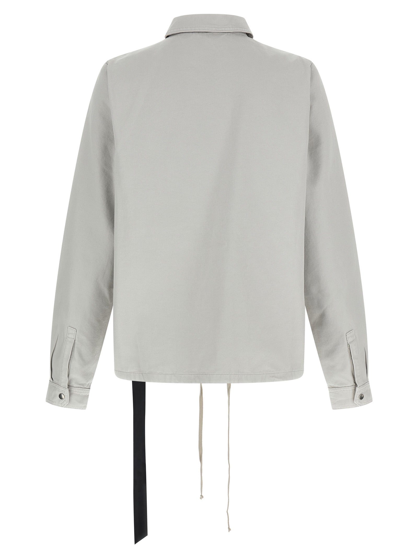 Windbreaker Jacket by DRKSHDW for men in cotton canvas beige features an enduring silhouette, showcasing technical pockets & windproof and a sophisticated shirt-collar neckline for a truly enduring aesthetic.