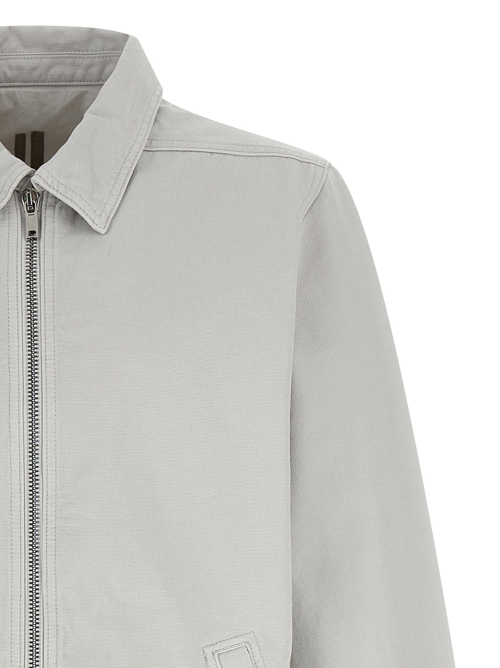 Windbreaker Jacket by DRKSHDW for men in cotton canvas beige features an magnificent silhouette, showcasing the sophisticated shirt-collar neckline and functional pockets & windproof for a premium, magnificent look.