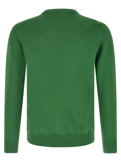Cardigan by Ballantyne for men in cashmere cotton blend bicolour, green, patterned, argyle & jacquard showcases a captivating silhouette, artfully detailed with a captivating and crew neckline for a truly sophisticated captivating look.