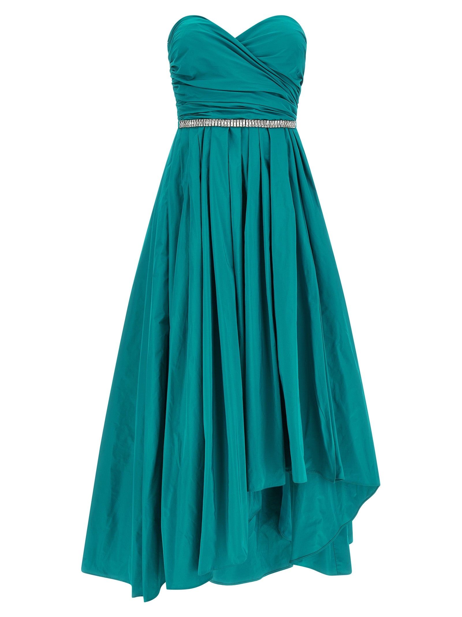 Dress by PINKO for women in polyester & crystal bicolour & green features an cute silhouette, detailed with a and sweetheart neckline that elegantly flows into a cute long.