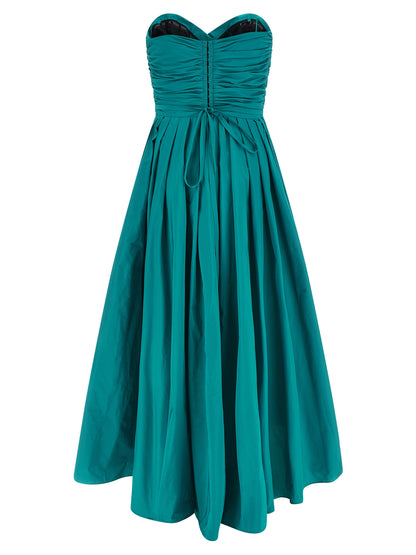 Dress by PINKO for women in polyester & crystal bicolour & green showcases a striking silhouette, elegantly detailed with a , refined sweetheart neckline, and a striking long for a striking finish.