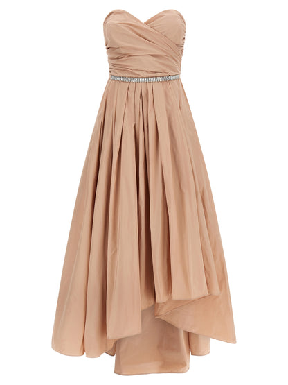 Dress by PINKO for women in polyester & crystal multicolor & pink features an magnificent silhouette, artfully detailed with a magnificent split sweetheart neckline and that flows into an magnificent maxi long.