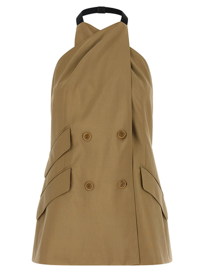 Max Mara Women's Double Breasted Virgin Wool Blazer - Beige Horn Monogram