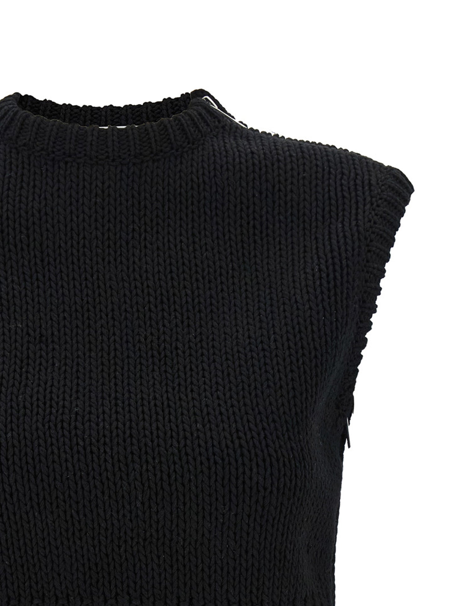 Cardigan by Max Mara for women in cotton black features an impeccable silhouette, showcasing a sophisticated crew neckline and detail for a truly impeccable finish.