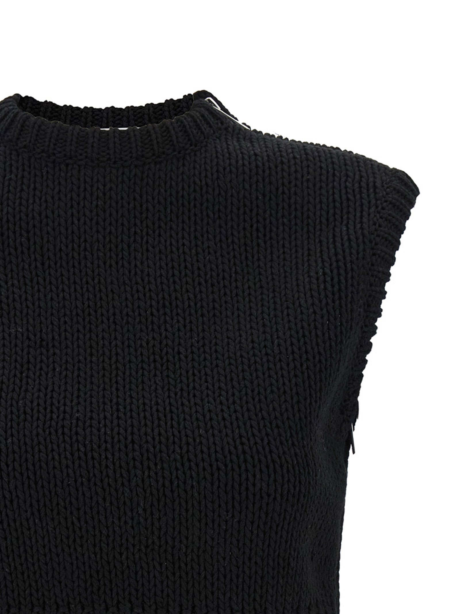 Cardigan by Max Mara for women in cotton black features an impeccable silhouette, showcasing a sophisticated crew neckline and detail for a truly impeccable finish.