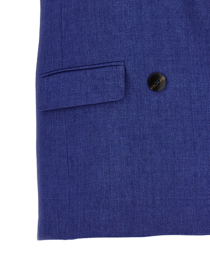 Vest by Max Mara for women in viscose linen & cupro blue & horn features a enviable silhouette, elegantly detailed with a enviable and functional pockets for a enviable finish.