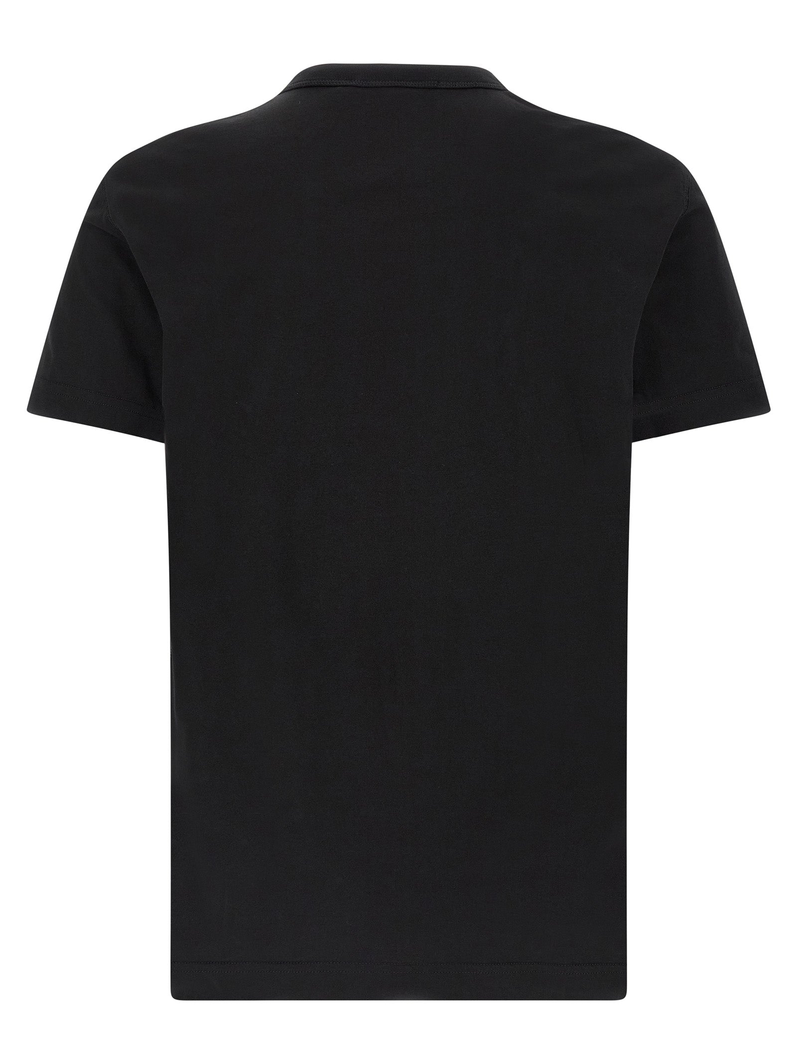 T-Shirt by Dolce & Gabbana for men in leather & cotton black features a plush silhouette, showcasing a sophisticated crew neckline and for a truly plush finish.
