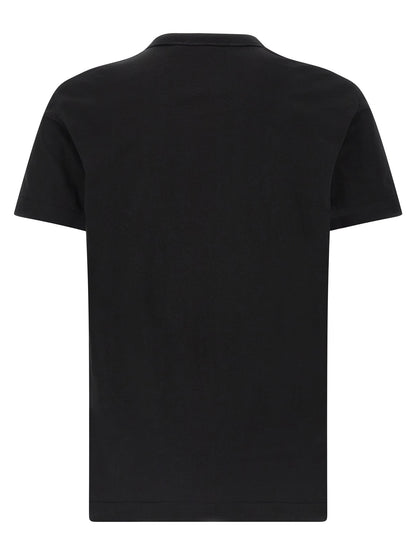 T-Shirt by Dolce & Gabbana for men in leather & cotton black features a plush silhouette, showcasing a sophisticated crew neckline and for a truly plush finish.