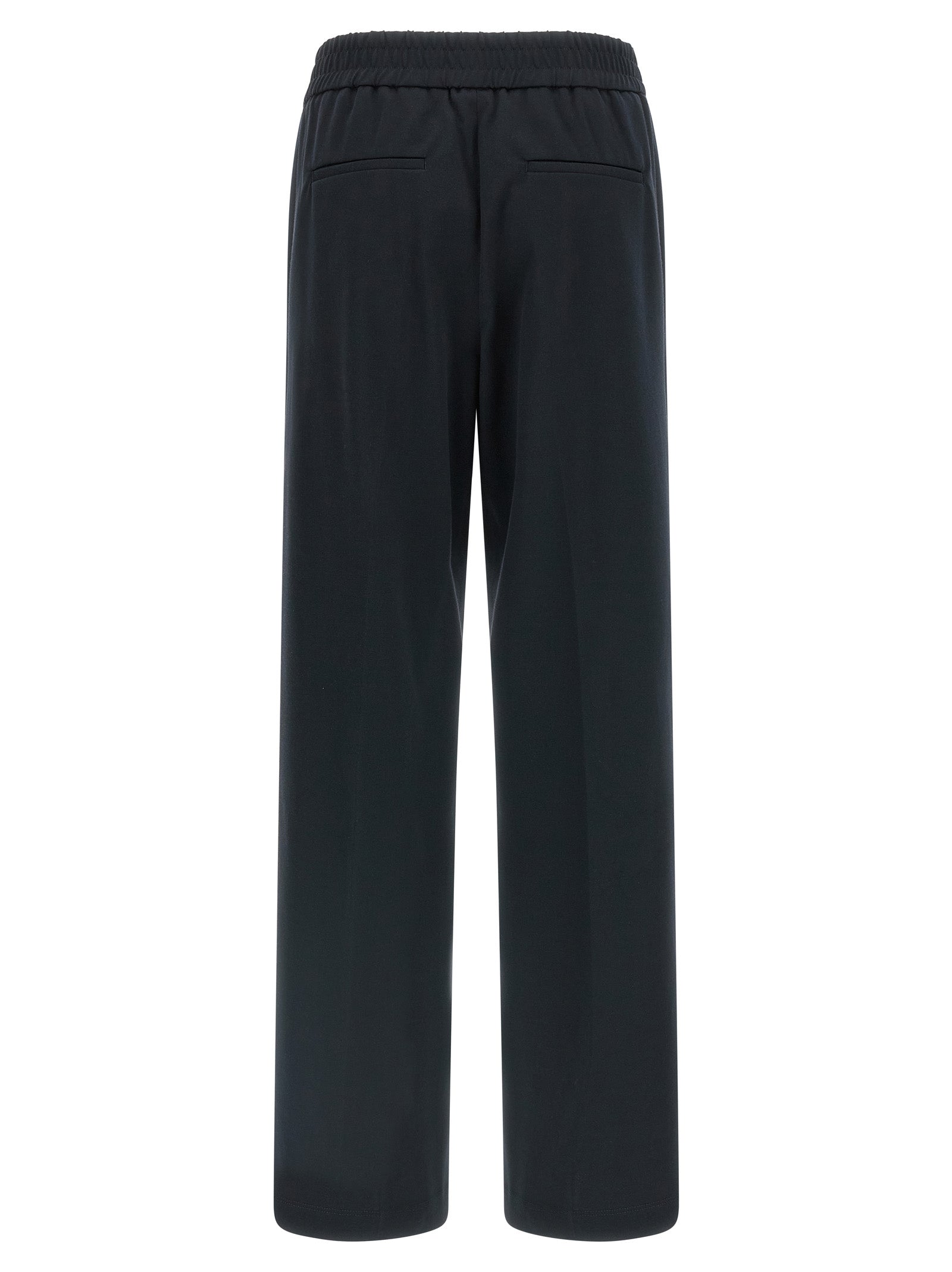 Casual Pants by Peserico for women in polyester cotton blue features a polished silhouette with a polished straight-leg & wide, reaching a polished long and finished with a polished .